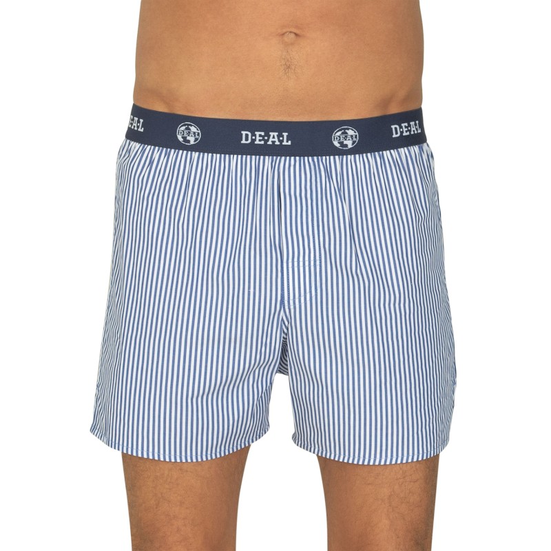 D.E.A.L International Boxershorts Blau & Weiß Gestreift mit Logo Bund günstig online kaufen