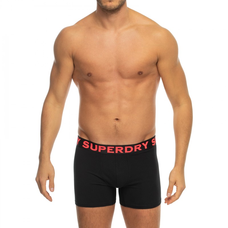 Superdry_2-erSet_BoxerBriefs_Schwarz,Pink&Blau