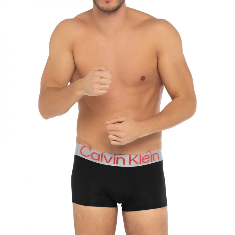 CalvinKlein_3-erSet_Trunks_Schwarz_mitsilbernenWebbund