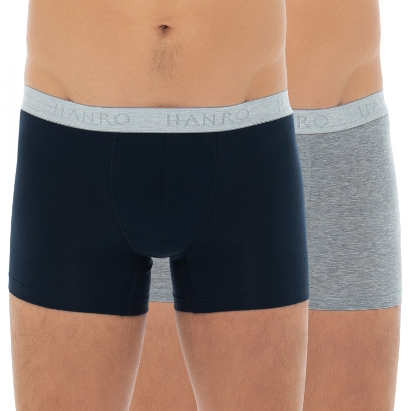 Hanro_2-erSet_Trunks_Blau&Grau