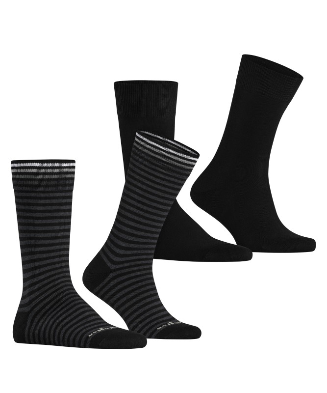 Burlington_2erSet_Socke_Schwarz_Grau