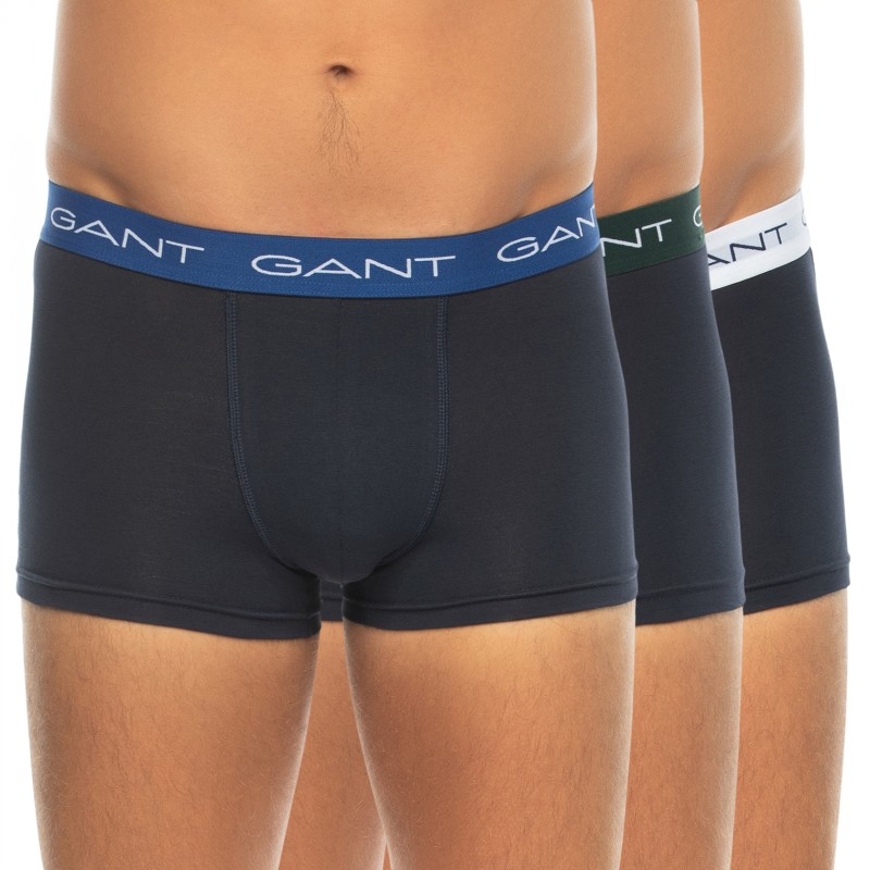 GANT 3-er Set Trunks Blau mit verschiedenfarbigen Webbund