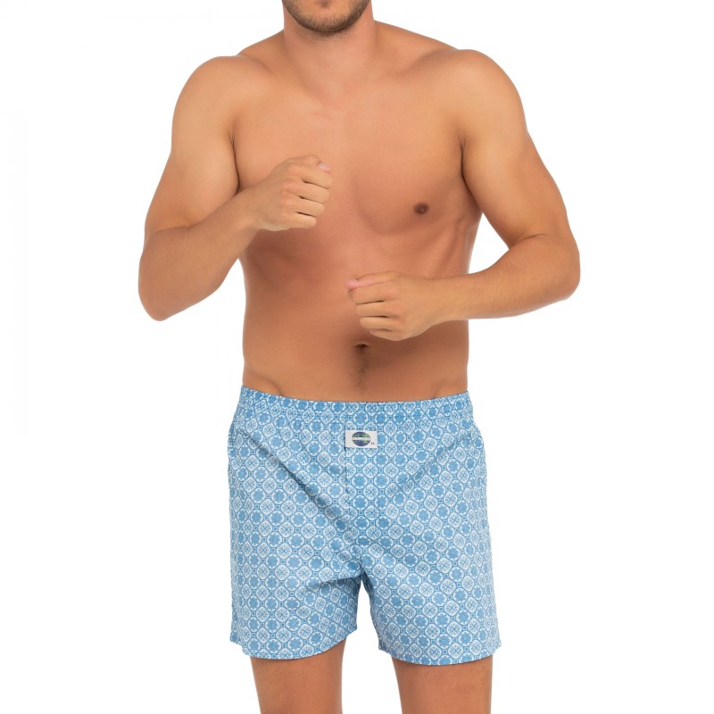 D.E.A.LInternational_2-erSet_Boxershorts_Blau_mitPaisley