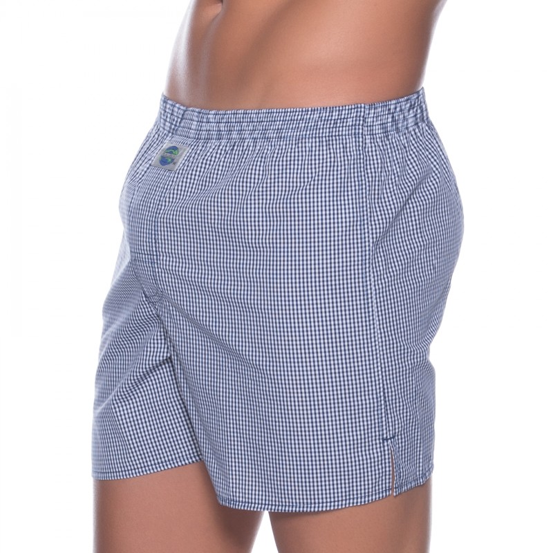 D.E.A.L International Boxershorts, Kariert Blau - 1 Stück, Aus 100% Baumwolle, Mit OEKO-TEX, Bequem Locker