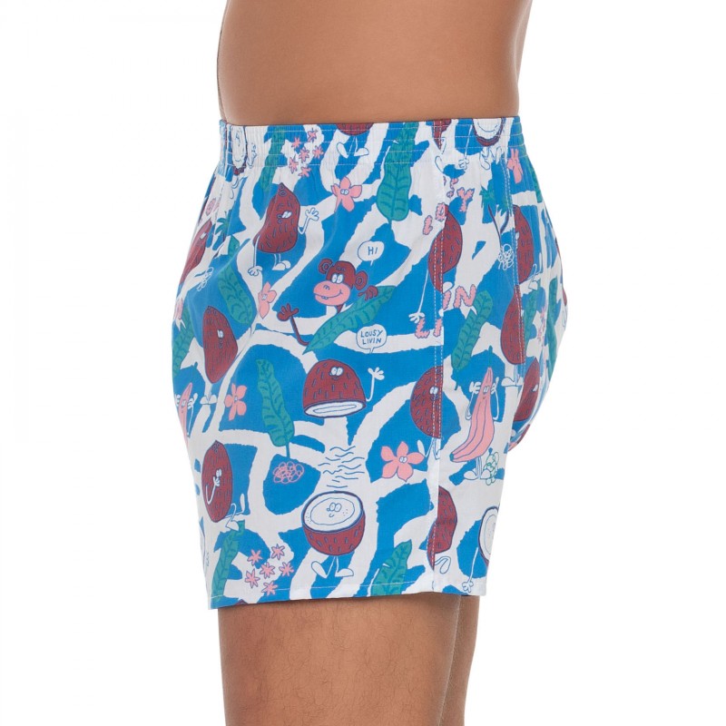 Boxerman_Herrenunterwäsche_Lousy Livin_2 Set_Boxershorts_Blau Lila_Motiv