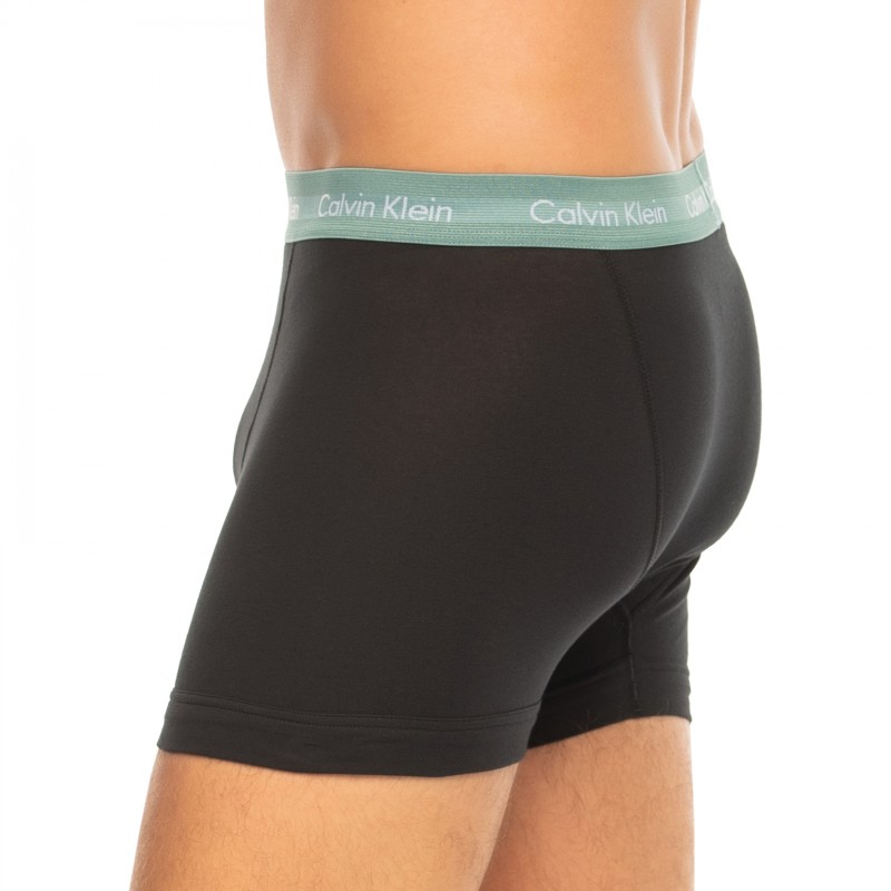 CalvinKlein_3-erSet_Trunks_Schwarz_mitverschiedenfarbigemWebbund