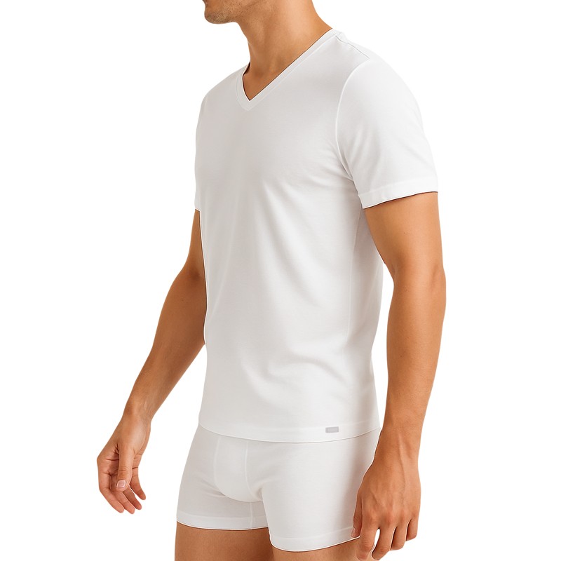 Boxerman_Herrenunterwäsche_Unterhemd_HANRO_T-Shirt_Weiß