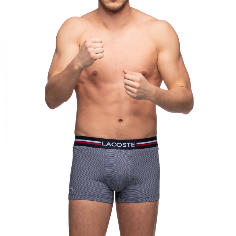 Boxerman_Herrenunterwäsche_Boxershorts_Lacoste_3-er Set_Trunks_Blau & Weiß