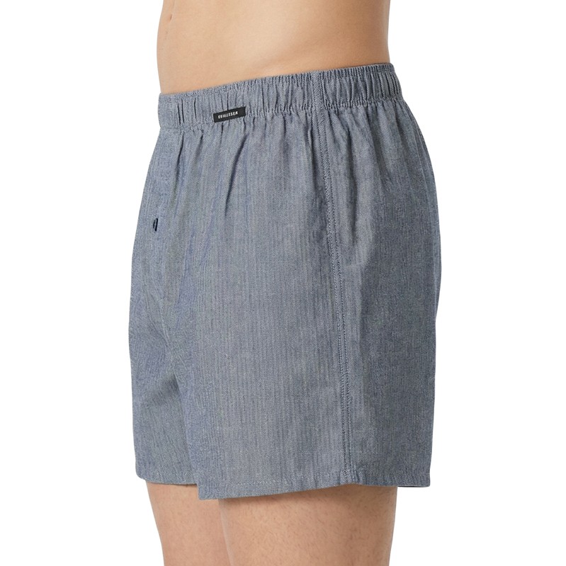 Schiesser_Boxershorts_Blau_kariert_Grau