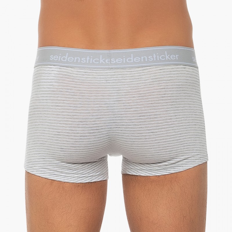 Boxerman_Herrenunterwäsche_Boxershorts_Seidensticker_3-er Set_Trunks_Grau Blau Gestreift