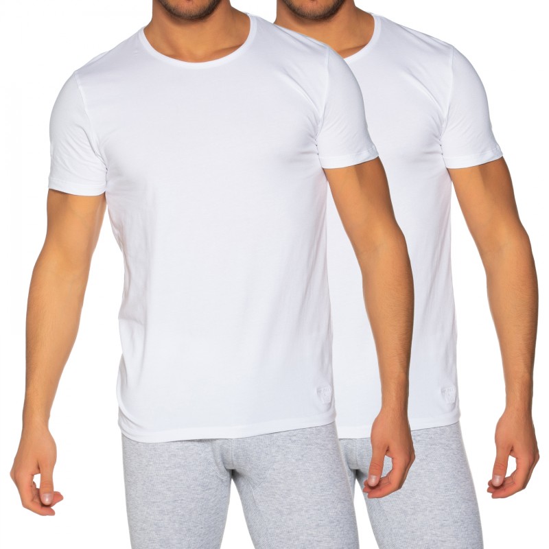 Boxerman_Herrenunterwäsche_Superdry_2-er Set_T-Shirts_Weiß_Crew-Neck