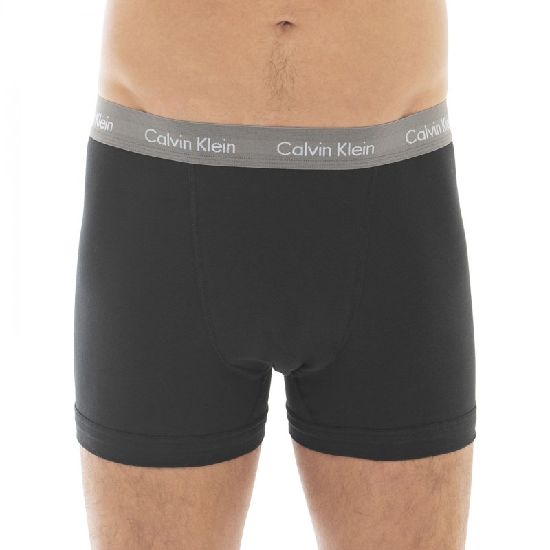 CalvinKlein_3-erSet_Trunks_Schwarz_mitverschiedenfarbigemWebbund