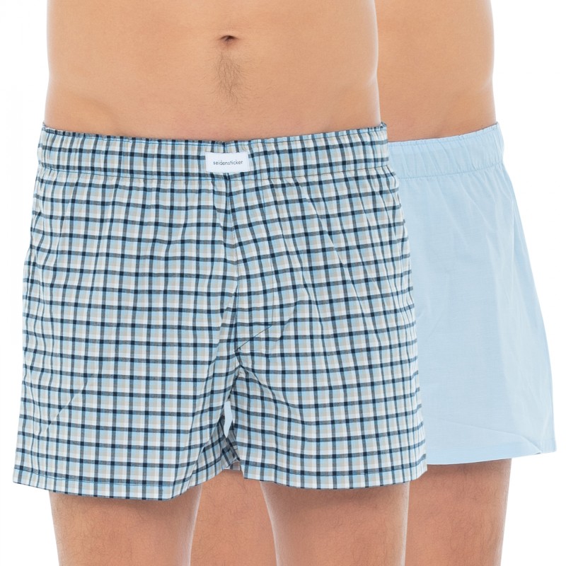 Seidensticker_2-erSet_Boxershorts_Blau_kariert