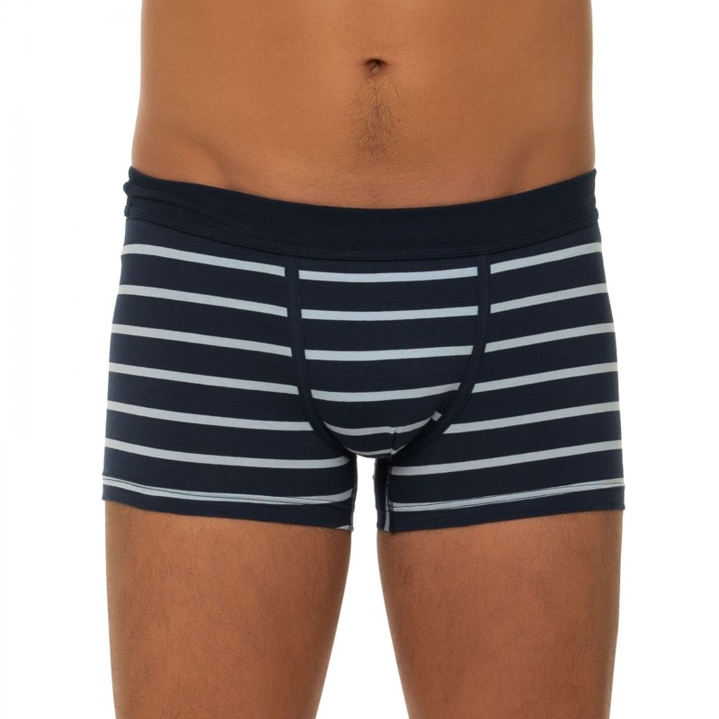 Boxerman_Herrenunterwäsche_Boxershorts_Seidensticker_3-er_Set_Trunks_Blau Gestreift