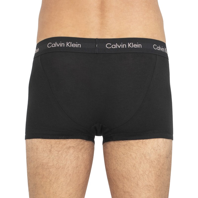 Calvin Klein 3-er Set Low Rise Trunks Schwarz mit verschiedenfarbigem Webbund