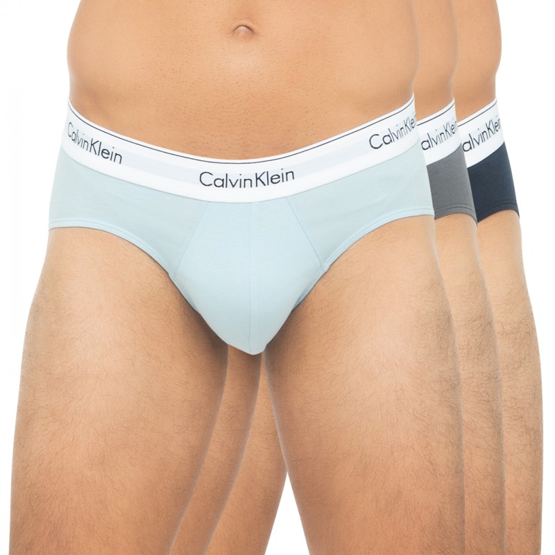 Boxerman_Herrenunterwäsche_Calvin Klein_3-er Set_Slips_Blau Grau & Hellblau