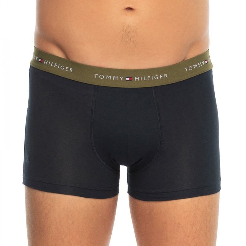 TommyHilfiger_3-erSet_Trunks_Blau&Khaki_mitverschiedenfarbigemWebbund