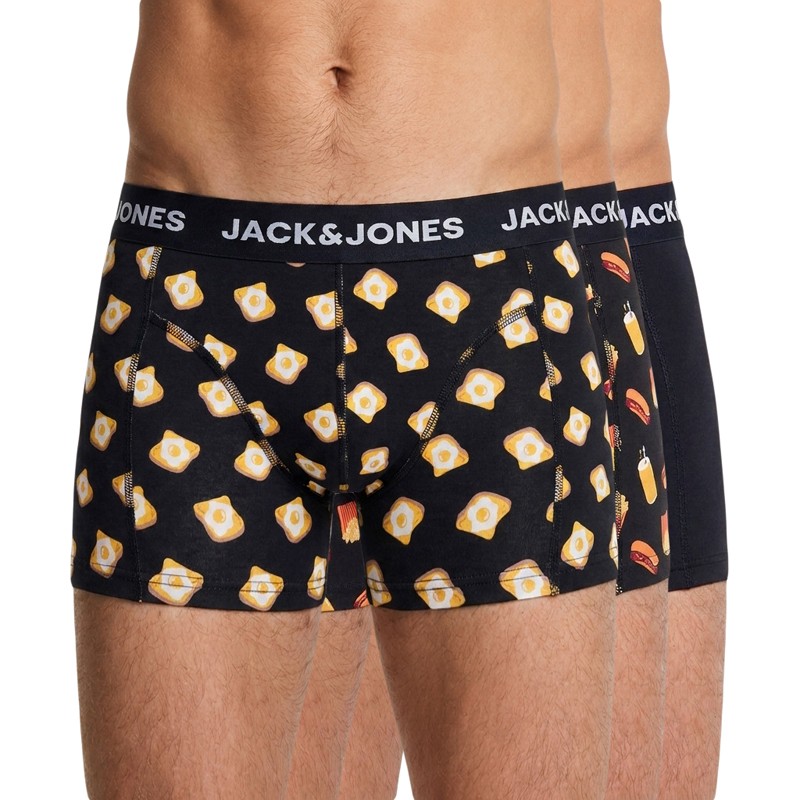 Jack & Jones 3-er Set Trunks Schwarz verschiedene Muster