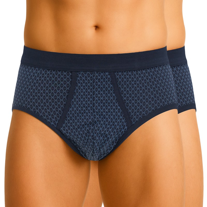 Schiesser 2-er Set Slips Blau gemustert günstig online kaufen