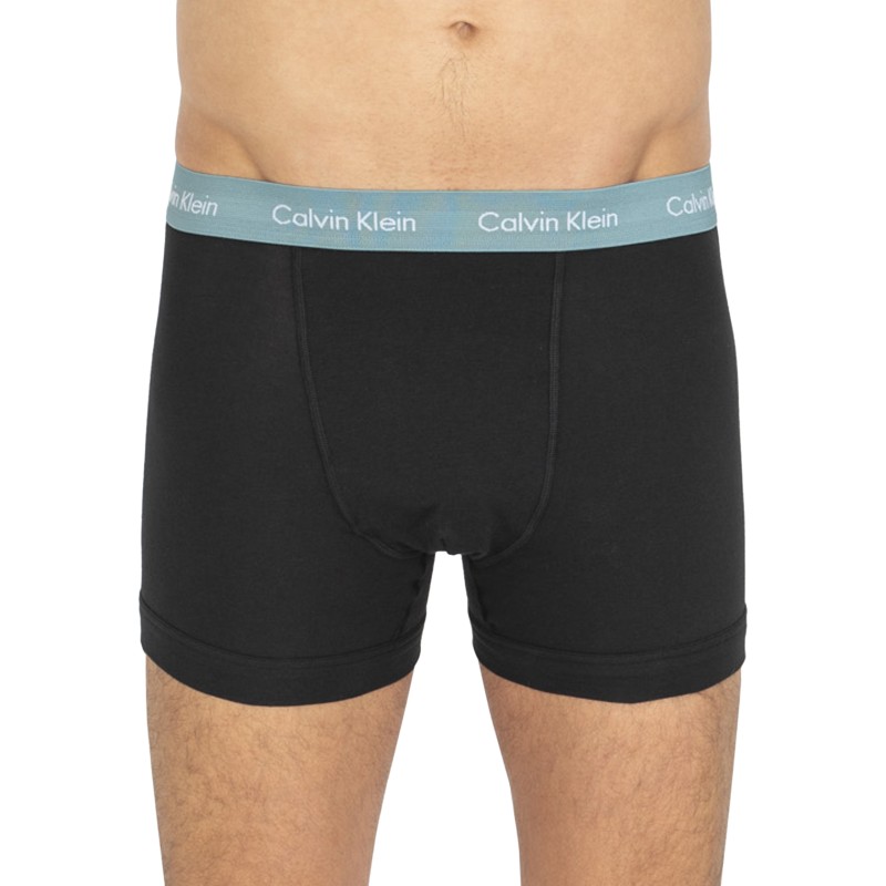 CalvinKlein_3-erSet_Trunks_Schwarz_verschiedenfarbigerWebbund