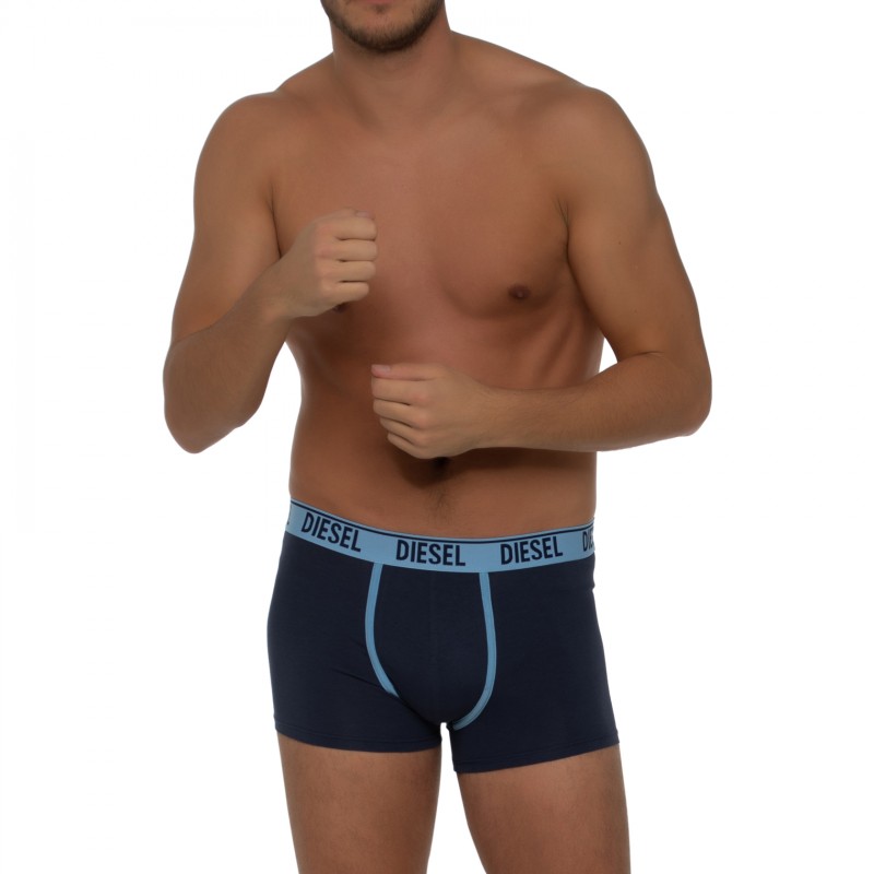 Boxerman_Herrenunterwäsche_Boxershorts_Diesel_2-er Set_Trunks_Dunkelblau Hellblau