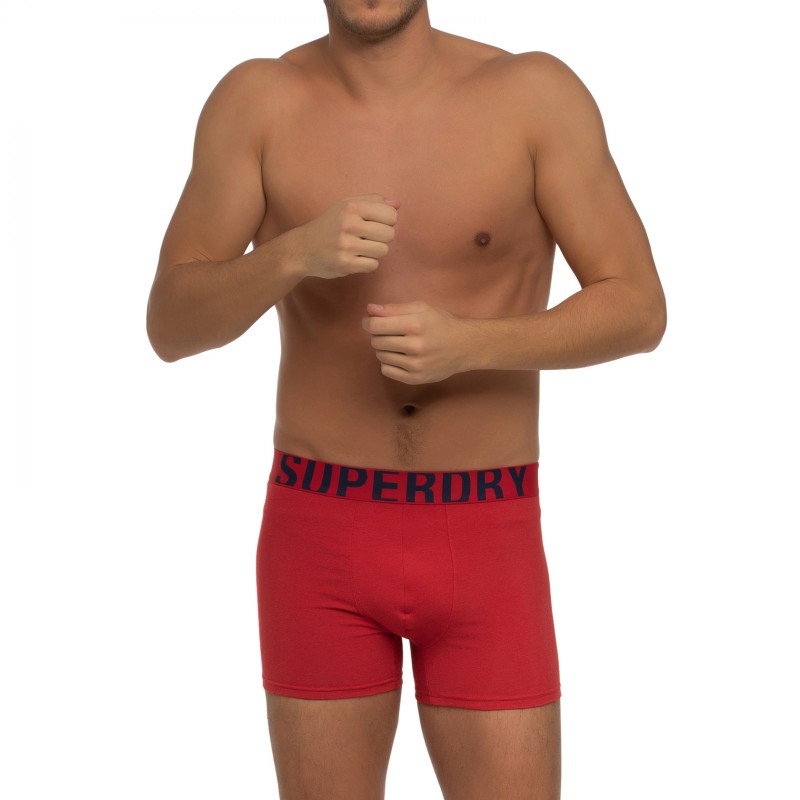 Boxerman_Herrenunterwäsche_Boxershorts_Superdry_2-er Set_Boxer Briefs_Rot & Schwarz