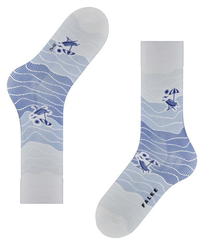 Falke_Socken_Plage_Weiß_Blau