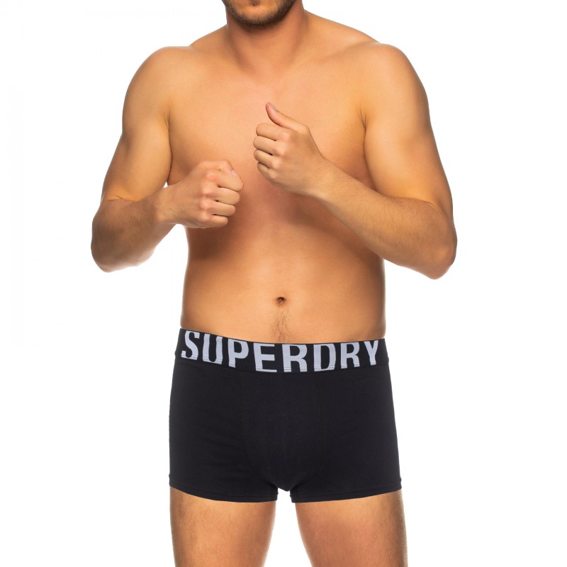 Boxerman_Boxershorts_Herrenunterwäsche_Superdry_2-er Set_Trunks_ Schwarz