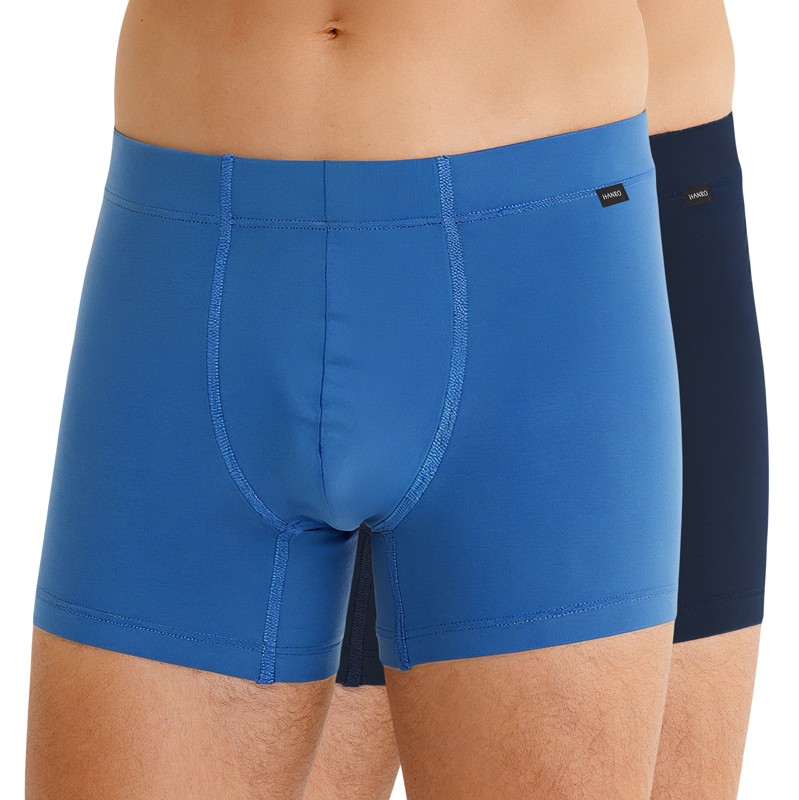 Hanro_2-erSet_Trunks_Blau_&_Schwarz