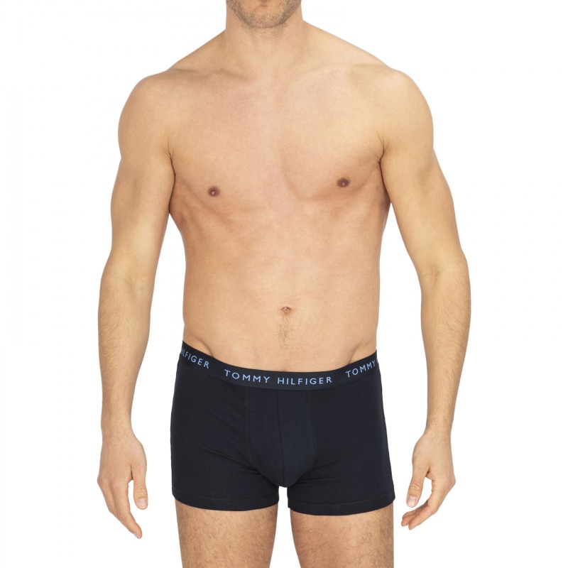 Tommy Hilfiger 3-er Set Trunks Blau mit verschiedenfarbigem Webbund