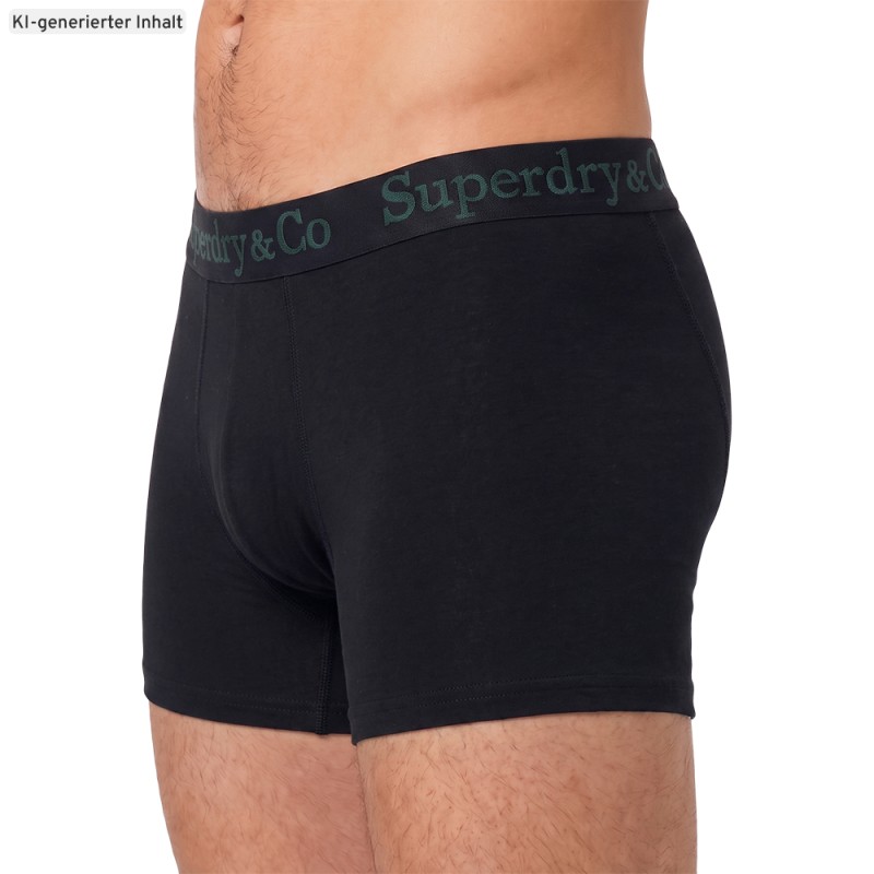 Superdry_3-erSet_Trunks_Dunkelgrün_Dunkelblau_Schwarz