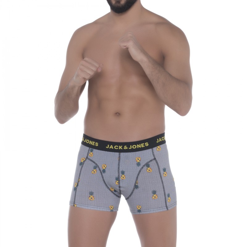 Jack&Jones_3-erSet_Trunks_Schwarz&Weiß_mitfruchtigemPrint