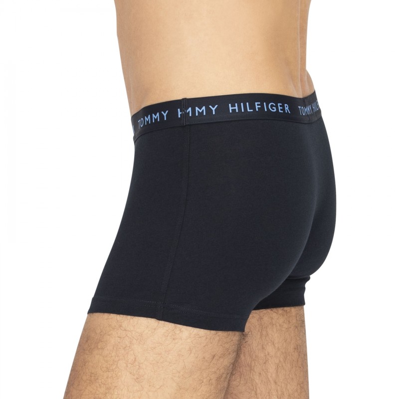 Tommy Hilfiger 3-er Set Trunks Blau mit verschiedenfarbigem Webbund
