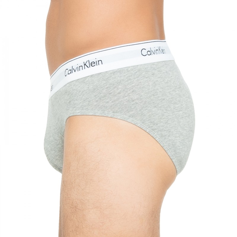 Boxerman_Herrenunterwäsche_Calvin Klein_3-er Set_Slips_Grau Weiß & Schwarz