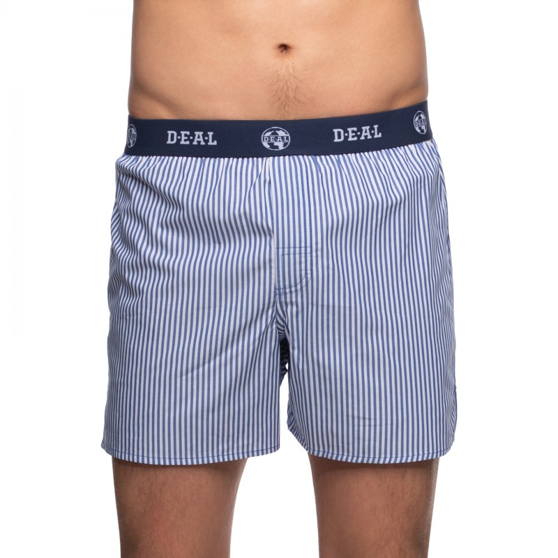 Boxerman_Herrenunterwäsche_D.E.A.LInternational_Boxershorts_Blau_gestreift_Logobund