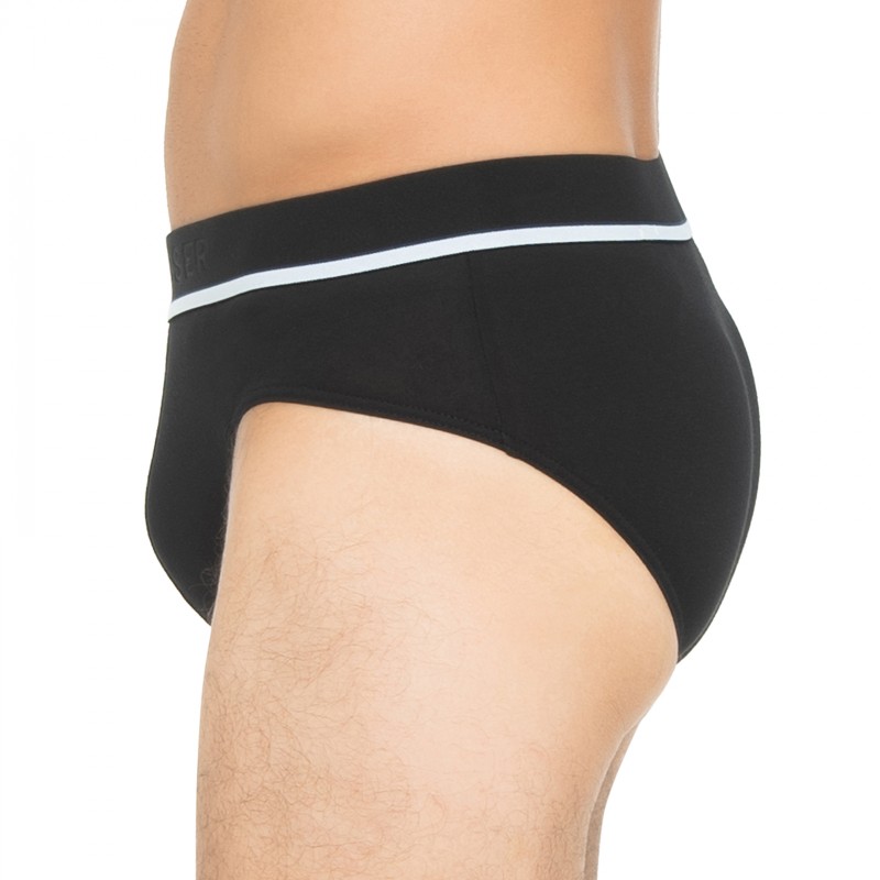 Boxerman_Herrenunterwäsche_Schiesser_3-er Set_Slips_Schwarz & Grau