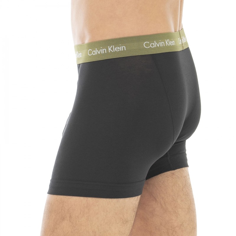 CalvinKlein_3-erSet_Trunks_Schwarz_mitverschiedenfarbigemWebbund