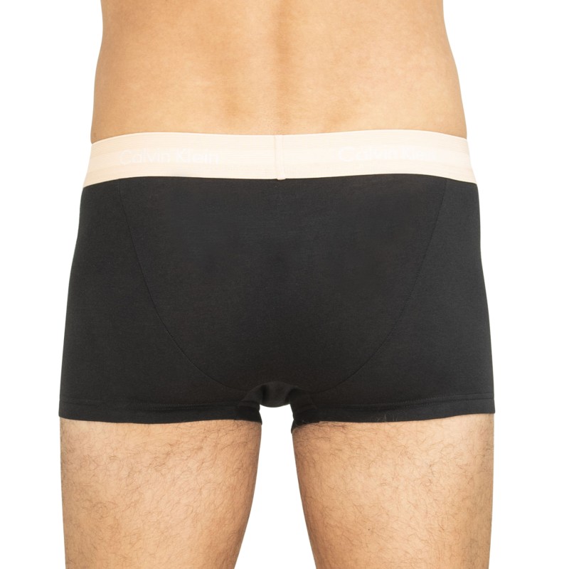 Calvin Klein 3-er Set Low Rise Trunks in Schwarz mit verschiedenfarbigem Webbund