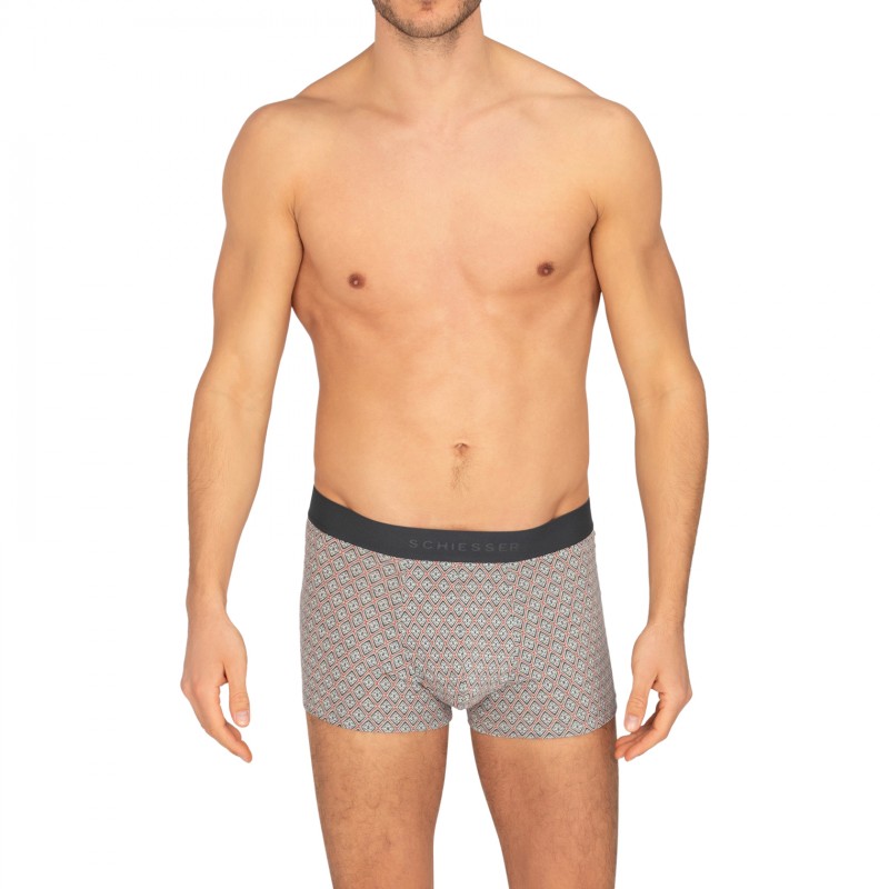 Schiesser_3-erSet_Shorts_Schwarz&Grau_mitMuster