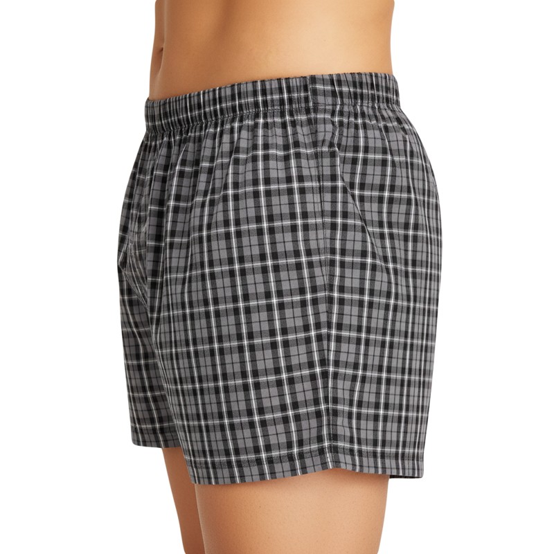 Jack&Jones_3-er_Set_Boxershorts_Schwarz_Weiß&Grau_Kariert