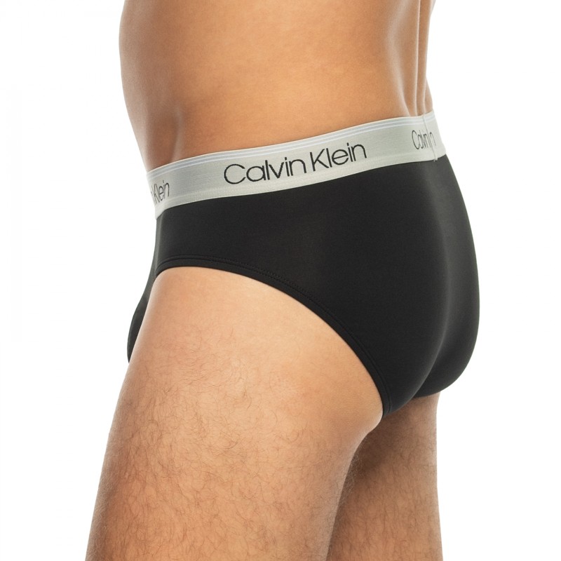 CalvinKlein_3-erSet_Slips_Schwarz_mitverschiedenfarbigemWebbund