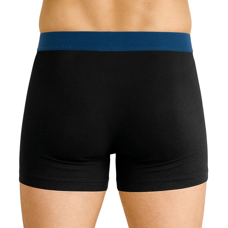 Schiesser_3-erSet_Trunks_Schwarz_mit_verschiedenfarbigem_Webbund