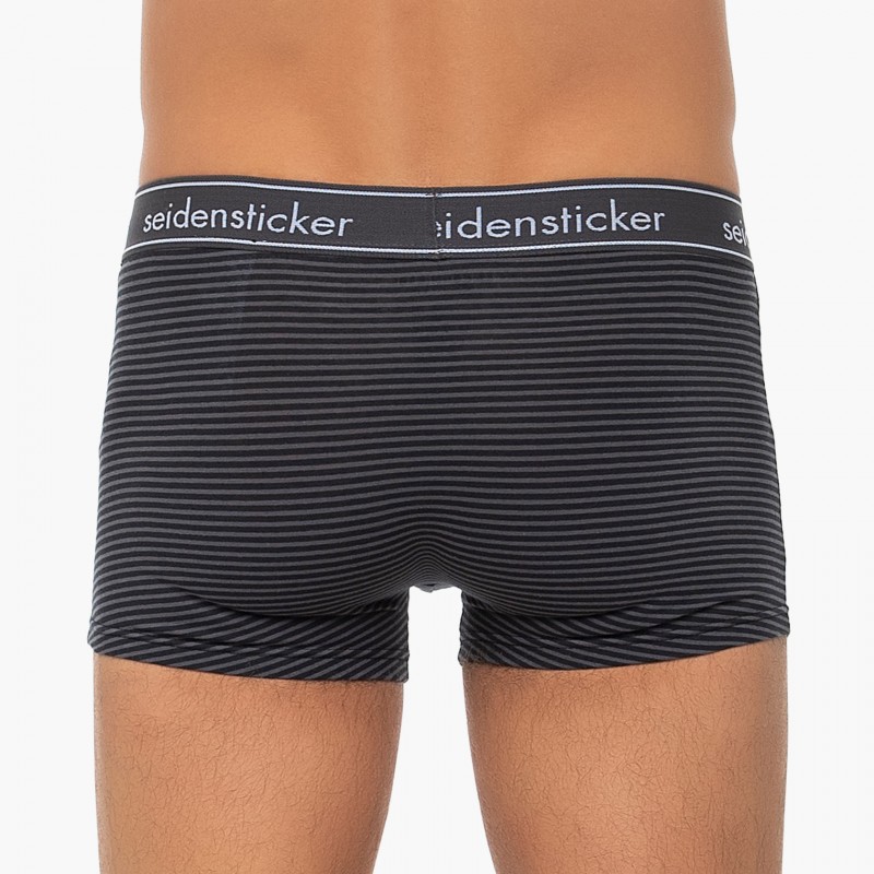 Boxerman_Herrenunterwäsche_Boxershorts_Seidensticker_3-er Set_Trunks_Grau Blau Gestreift