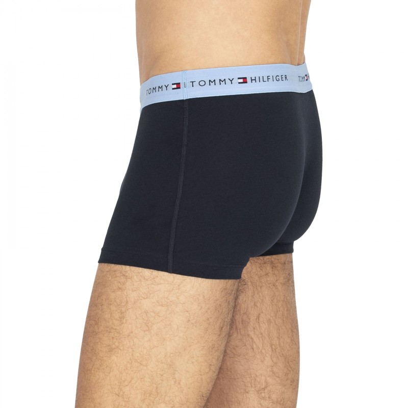 Tommy Hilfiger 3-er Set Trunks Blau mit verschiedenfarbigen Webbund