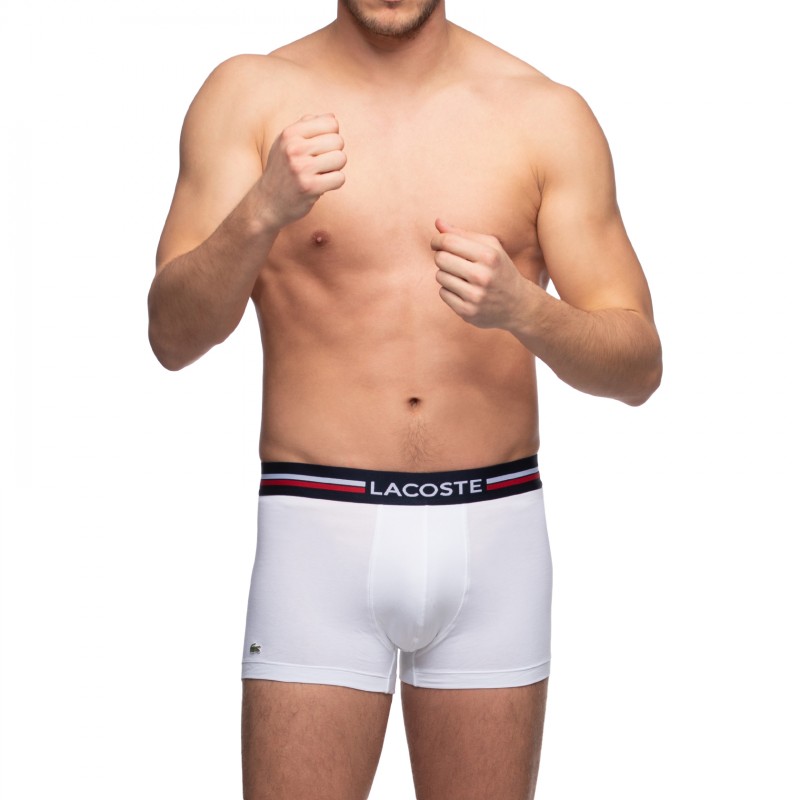 Boxerman_Herrenunterwäsche_Boxershorts_Lacoste_3-er Set_Trunks_Blau & Weiß