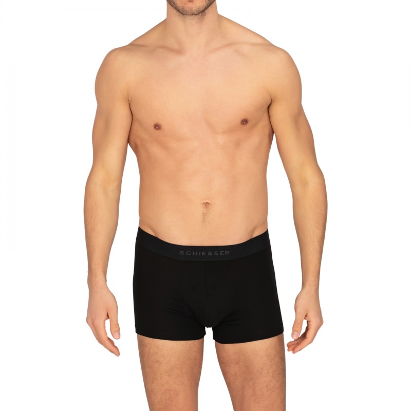 Schiesser_3-erSet_Shorts_Schwarz&Grau_mitMuster