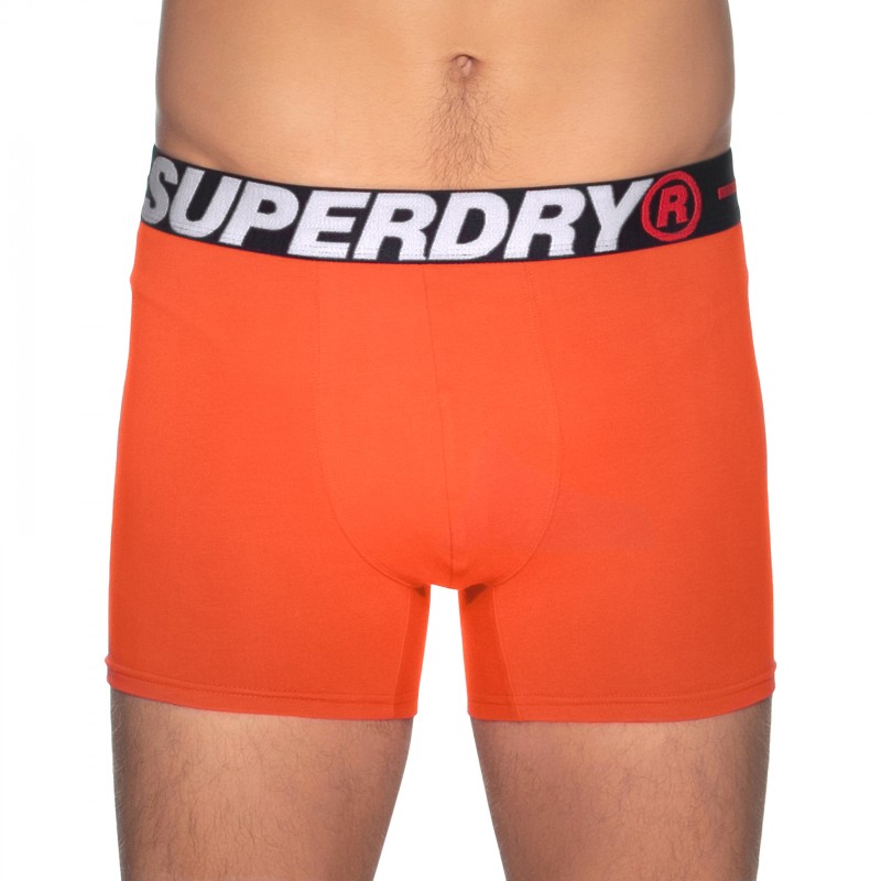 Boxerman_Herrenunterwäsche_Boxershorts_Superdry_2-er Set_Trunks_Orange Schwarz