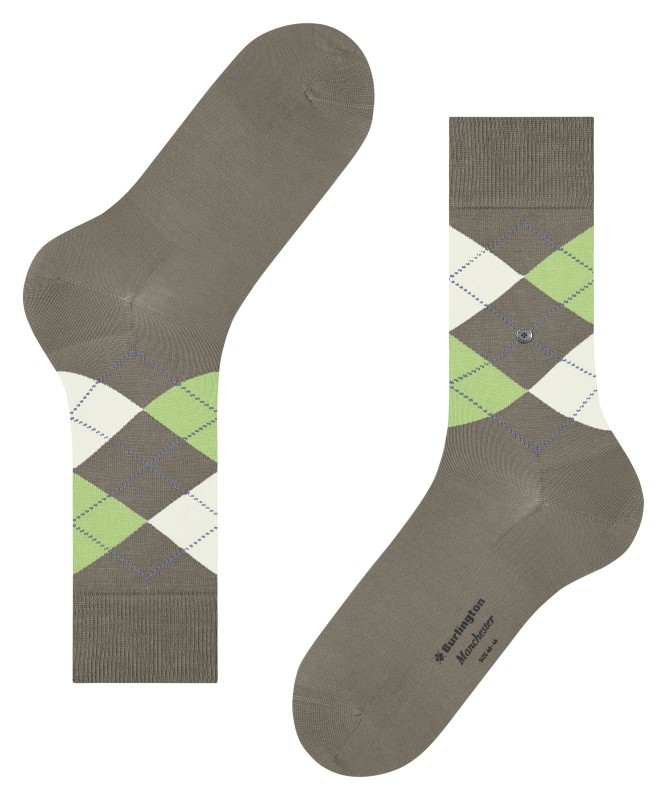 Burlington_Socken_Khaki_mitArgyle-Muster
