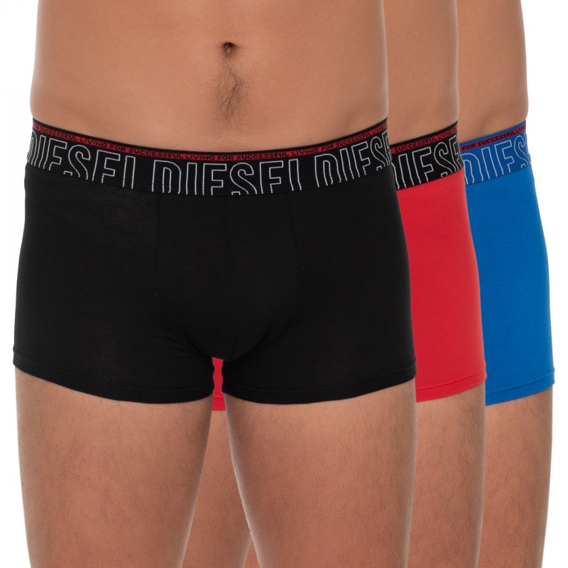 Boxerman_Herrenunterwäsche_Boxershorts_Diesel_3-er Set_Trunks_Schwarz Blau & Rot