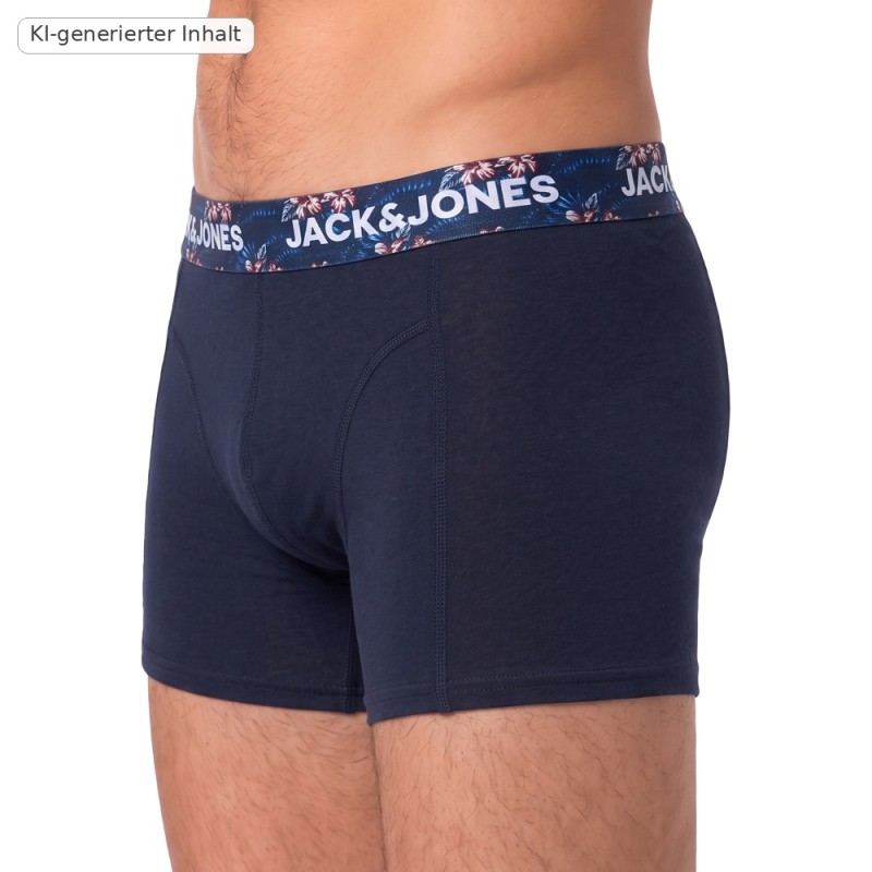 Jack & Jones 3-er Set Trunks Dunkelblau verschiedene Muster
